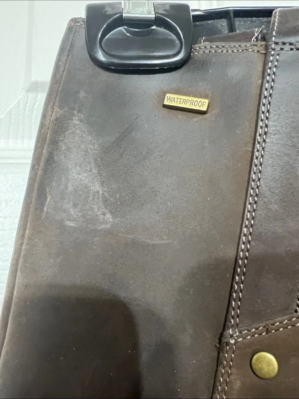 Merrill Wm 9 Brown Leather Tall Riding Boots strap waterproof
